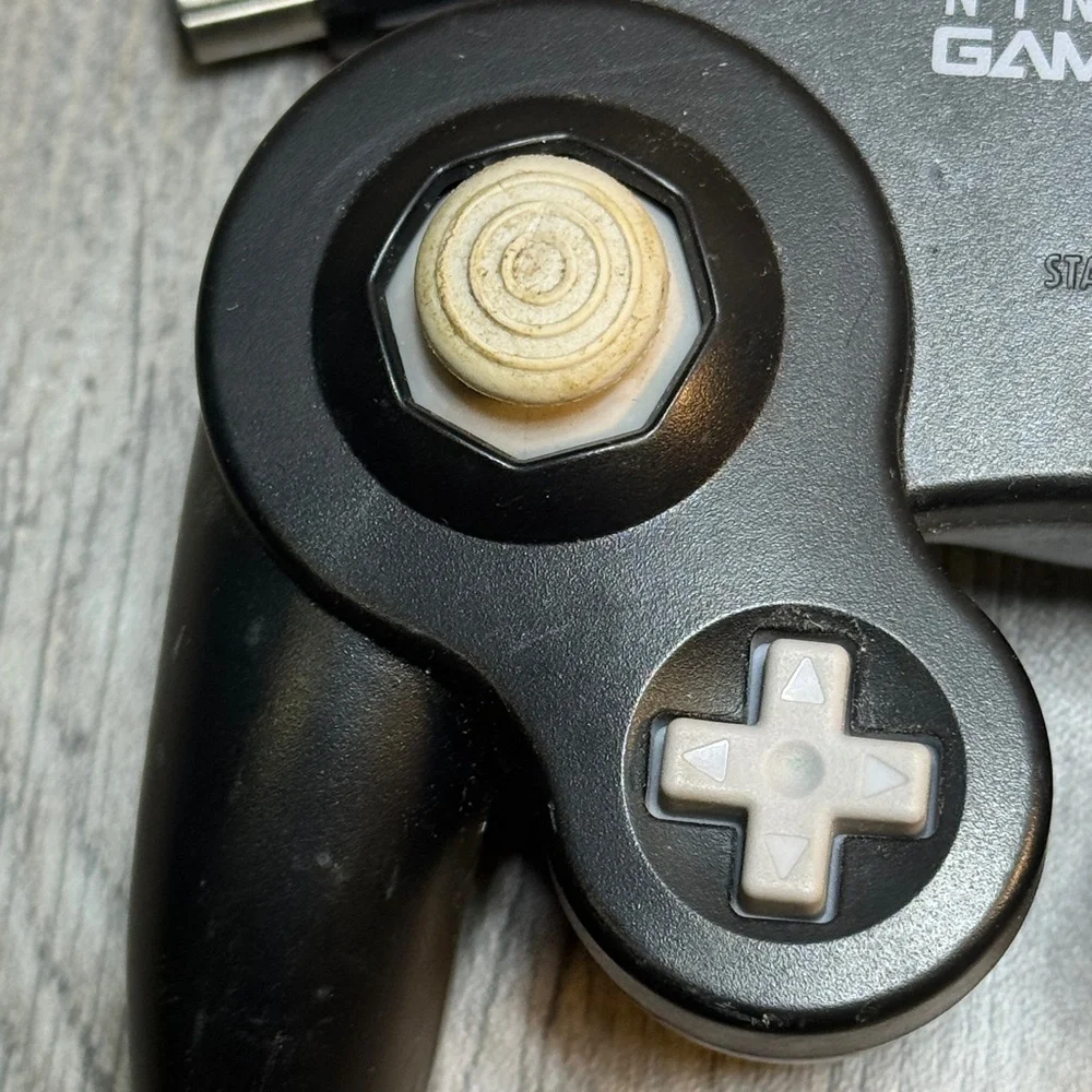 Official Nintendo GameCube Black Controller DOL-003 Wired OEM Tested & Working